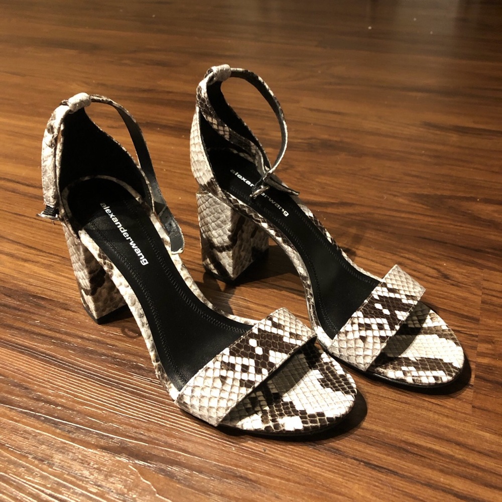 Alexander Wang Abby Roccia Snake Heeled Sandal